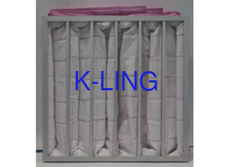 Polyester Ahu 3500m³ / H Pocket Air Filter / Bag Filter F7 To F9 Efisiensi