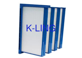 Bingkai Plastik V Bank Pocket Air Filter Efisiensi Sedang 4500 m³ / h Volume Udara
