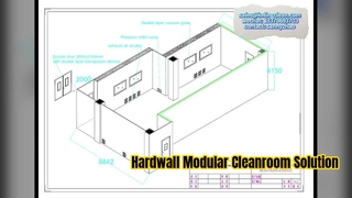Ruang Bersih Modular Hardwall ISO 6 untuk industri Mikroelektronika