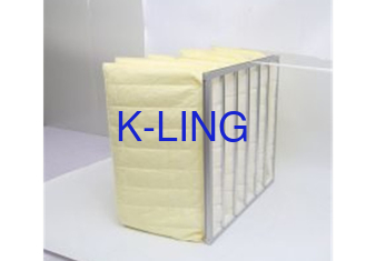 Bag Filter Dengan Serat Sintetis Tekanan Awal Rangka Baja Galvanis Rendah