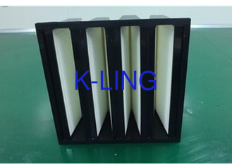 Kapasitas debu Serat kaca V Bank Filter 18 Sq.m Media Area Kapasitas penyimpanan debu tinggi