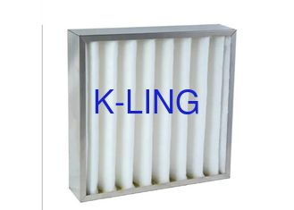 Kelembaban maksimum 80%rh Panel Pleated Filter Udara Bisa dicuci Interval Penggantian Dalam Kotak Jenis Kemasan