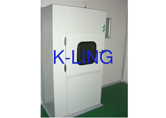 Polished Cold Rolled Steel Air Shower Pass Box dengan Lampu UV dan Aliran Udara Cepat