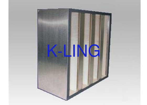 V Bank Filter Udara Media Serat Kaca H13 H14 Kelas dengan Gasket EVA