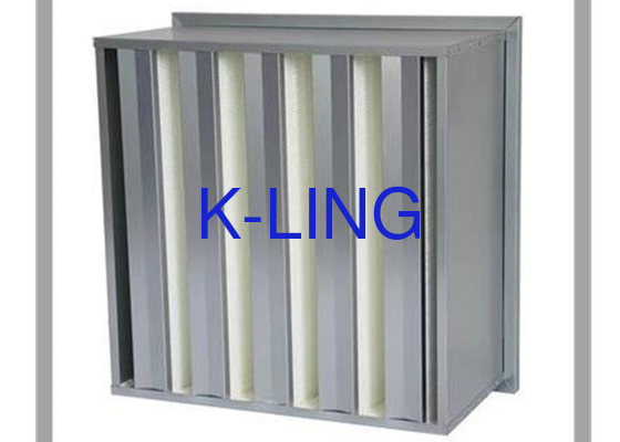 Efisiensi V Bank Filter Udara Dengan Holt Melt Beads Spacer EVA Gasket Media Serat Kaca
