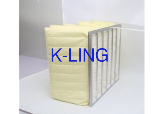 Bag Filter Dengan Serat Sintetis Tekanan Awal Rangka Baja Galvanis Rendah