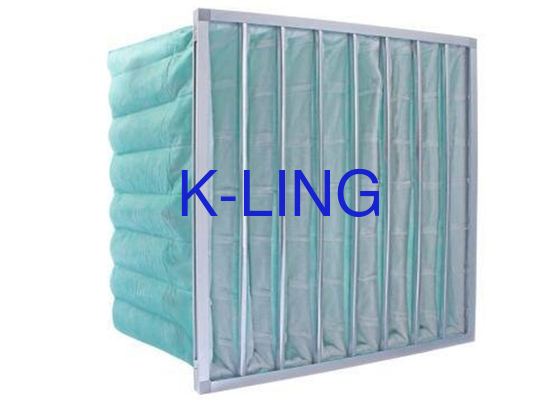 Kelembaban Kantong Filter Serat Kaca Sintetis Kantong Filter Udara dengan Kerangka Baja Galvanis
