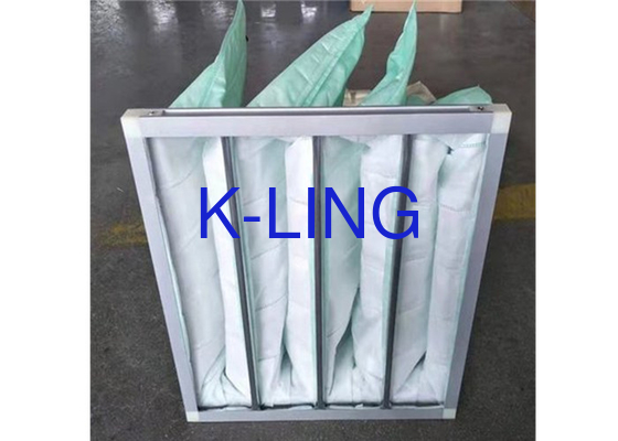 Aluminium Alloy tas filter udara dengan 80% Kelembaban Superior Bahan Filter Serat Sintetis.
