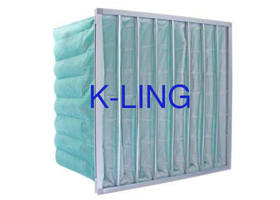 Filter Udara Saku Serat Sintetis yang Tahan Kelembaban Dengan Bingkai Alloy Aluminium