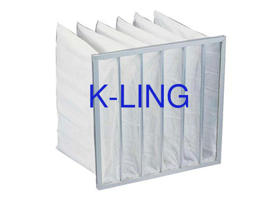 50Pa Filter kantong pengendalian debu Kerangka paduan aluminium serat kaca sintetis