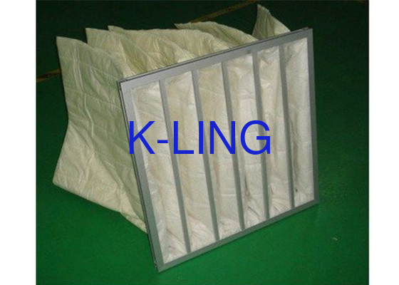 Filter udara saku serat sintetis dengan kelembaban 80% Tekanan awal 50Pa