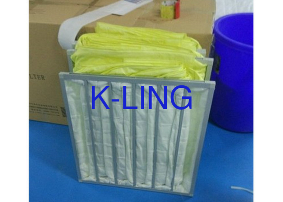 Filter udara saku dengan tahan kelembaban serat sintetis Tekanan awal rendah