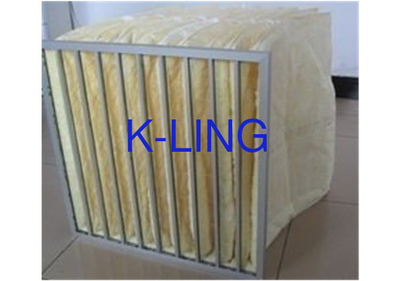 Serat sintetis 80% Kelembaban Filter Udara saku Frame baja galvanis 50Pa Tekanan awal
