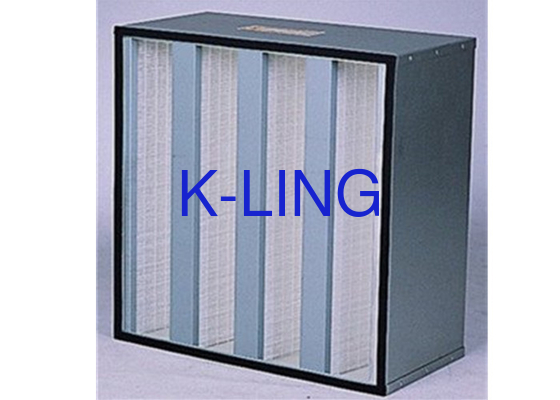 Fiberglass Fiber Minipleats V Cell Filter Dengan Suhu Kerja 80 derajat