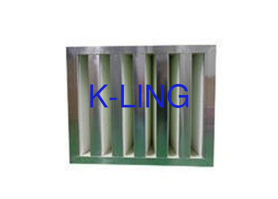 Fiberglass Fiber Minipleats V Cell Filter Dengan Suhu Kerja 80 derajat