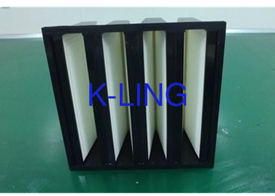 Kapasitas debu Serat kaca V Bank Filter 18 Sq.m Media Area Kapasitas penyimpanan debu tinggi