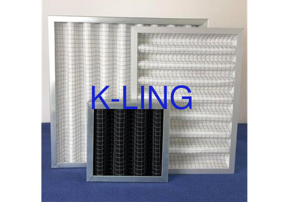 Filter udara panel pleated bahan karbon aktif untuk pemurnian udara