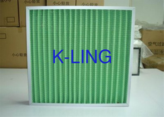 Filter udara panel pleated dengan jaring pelindung galvanis