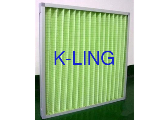 Filter udara panel pleated dengan jaring pelindung galvanis