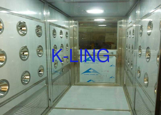 Menyimpan Energi 380V Air Shower Tunnel Dengan LED Lighting Dan UV Lamp PLC Control