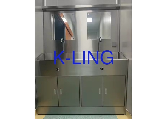 Stainless Steel Medical Grade Cuci Tangan Bedah Sink Dengan Sink Scrub Aseptik