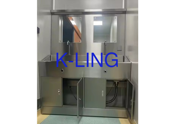 Stainless Steel Medical Grade Cuci Tangan Bedah Sink Dengan Sink Scrub Aseptik