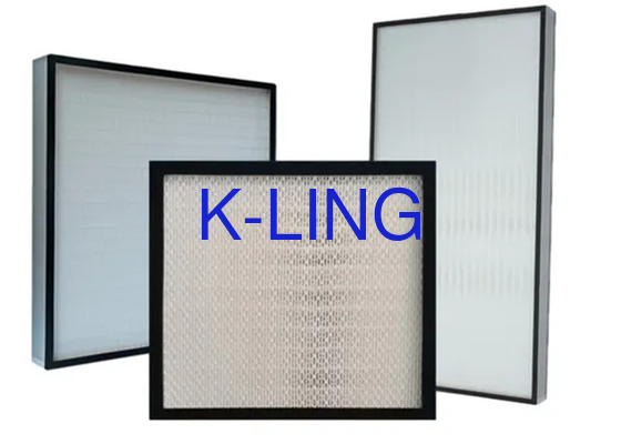 Mini Pleats Tipe H14 Filter Udara Untuk Kamar Bersih Dan 0.45m/S Kecepatan Udara