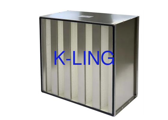 16.44 Sq.m Rata-rata Aliran Udara Tekanan Akhir 400pa Minipleats V Cell Filter Untuk Perlindungan Lingkungan
