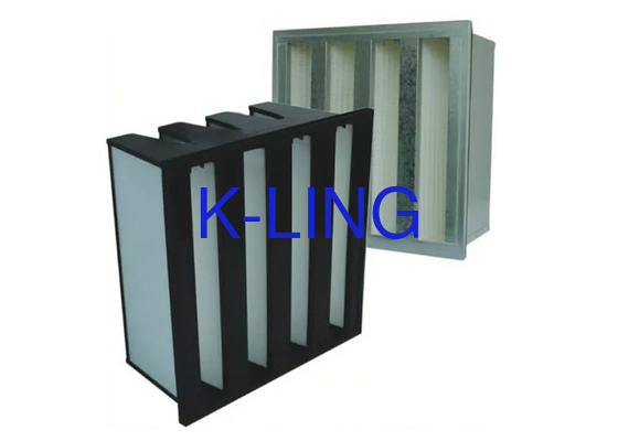 16.44 Sq.m Rata-rata Aliran Udara Tekanan Akhir 400pa Minipleats V Cell Filter Untuk Perlindungan Lingkungan
