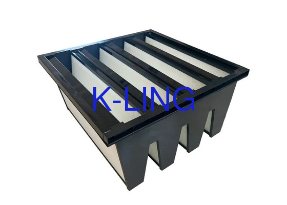 Plastik Frame V Bank Filter Untuk Industri Sleak Polyurethane Perekat Suhu Tertinggi 80°C