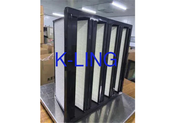 Plastik Frame V Bank Filter Untuk Industri Sleak Polyurethane Perekat Suhu Tertinggi 80°C