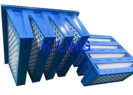 Plastik Frame V Bank Filter Dengan Efisiensi Filtrasi Tinggi 99,9% Dan Kapasitas Tahan debu 200-2400 G/m2
