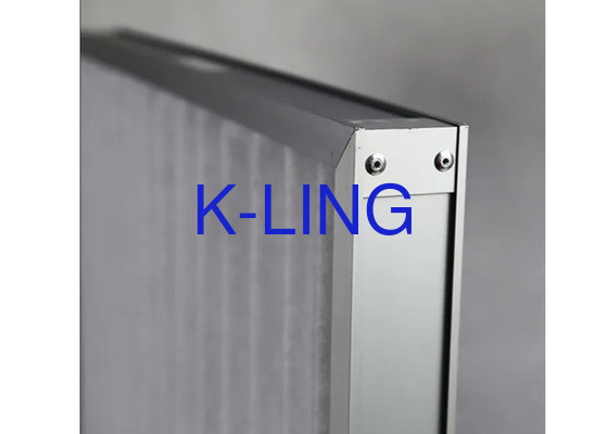 Kelembaban maksimum 80%rh Panel Pleated Filter Udara Bisa dicuci Interval Penggantian Dalam Kotak Jenis Kemasan