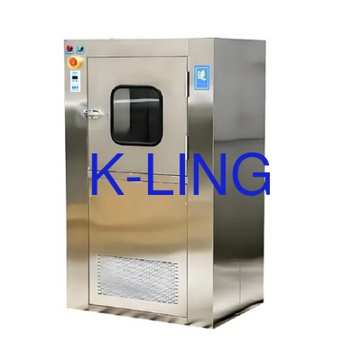 PLC Control Air Shower Pass Box dalam warna putih ukuran yang disesuaikan untuk lingkungan yang terkendali