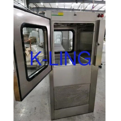 PLC Control Air Shower Pass Box dalam warna putih ukuran yang disesuaikan untuk lingkungan yang terkendali