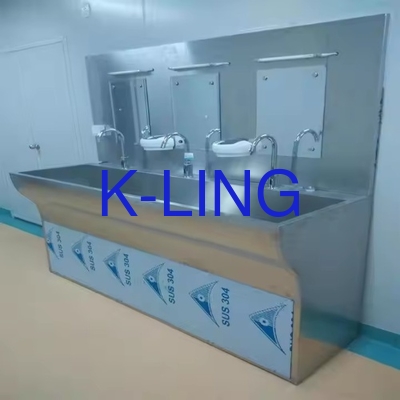 Ukuran Luar 1175*875*350mm Wastafel Cuci Medis Dengan Peringkat Pemurnian Dan Kapasitas yang Dapat Disesuaikan
