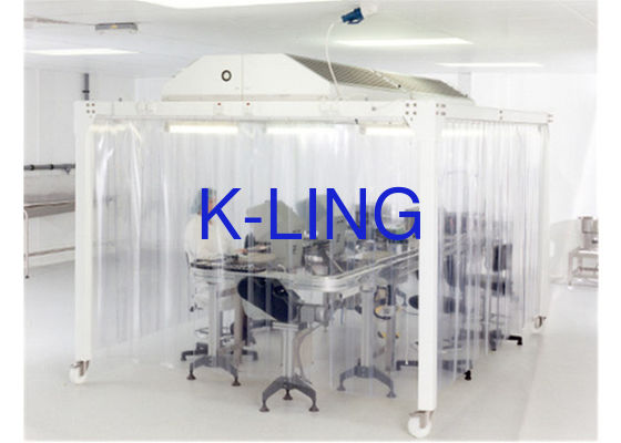 EBM Fan Modular Softwall Cleanroom dengan Kerangka Baja Rinsing untuk Kelas 10000 Rumah Sakit dan penggunaan laboratorium