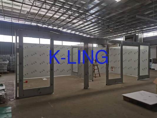 Panel Sandwich Wol Batuan Kaca Magnesium 50mm Hardwall Cleanroom Kelas 1000 ISO5 ISO6 ISO7 Sistem Panel Dinding Tingkat Pemurnian