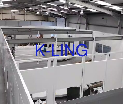 ISO 5 Kelas 100 Ruang Bersih Modular dengan Filter dan Prefilter HEPA dan Panel Sandwich Gelas Magnesium Rock Wool untuk Mikroelektronika