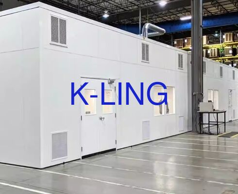 Panel Sandwich 50mm Modular Cleanroom dengan Pemurnian ISO5 ISO6 ISO7 ISO8 untuk Penggunaan Industri