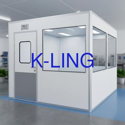 Ruang Bersih Modular ISO 5 Kelas 100 dengan Pintu Tahan Api dan Jendela Kaca Vakum Lapisan Ganda
