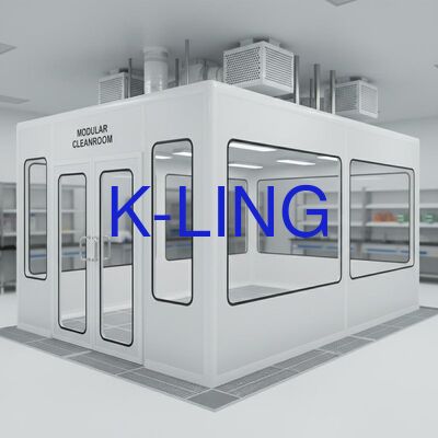 Ruang bersih dengan dinding keras dengan sistem penyaringan udara HEPA Filter Pintu tahan api dan jendela kaca organik vakum dua lapisan