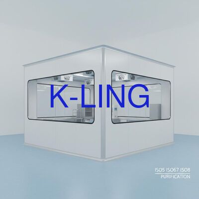 Ruang Bersih Modular Dinding Keras dengan Jendela Kaca Organik Vakum Lapisan Ganda dan Panel Sandwich Wol Batu Magnesium Kaca untuk Pemurnian ISO5 ISO6 ISO7 ISO8