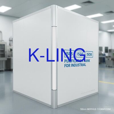 Panel Sandwich 50mm Modular Cleanroom dengan Pemurnian ISO5 ISO6 ISO7 ISO8 untuk Penggunaan Industri