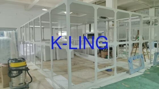 ISO Kelas 5 hingga ISO Kelas 8 Modular Cleanroom Dengan Lantai PVC Vinyl Solusi Kamar Bersih Bebas debu untuk Lingkungan Terkontrol