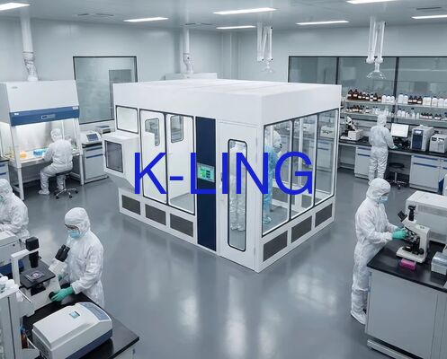 Sistem Cleanroom Modular dengan Filter HEPA Langit-langit Terintegrasi, Lantai Anti-statis, dan Tingkat Kebersihan ISO 5-8