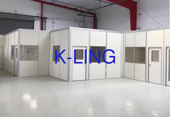 Sistem Cleanroom Modular Ketebalan 50 mm dengan Lantai Epoxy dan Tingkat Kebersihan ISO 5 untuk Manufaktur Peralatan Optik