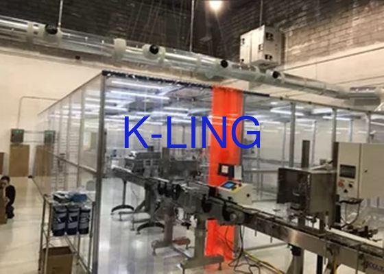 Kelas 10000 SUS 304 Frame Softwall Ruang bersih untuk produksi dengan dinding plexiglass