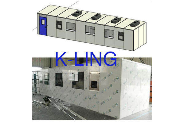 Ruang Bersih Modular dengan Filter HEPA dan Prefilter, Panel Sandwich Gelas Magnesium Rock Wool 50mm, dan Tingkat Pembersihan ISO5 hingga ISO8