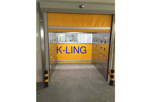 Kargo Air Shower Tunnel Kabinet Stainless Steel Pintu Otomatis Bergulir Cepat